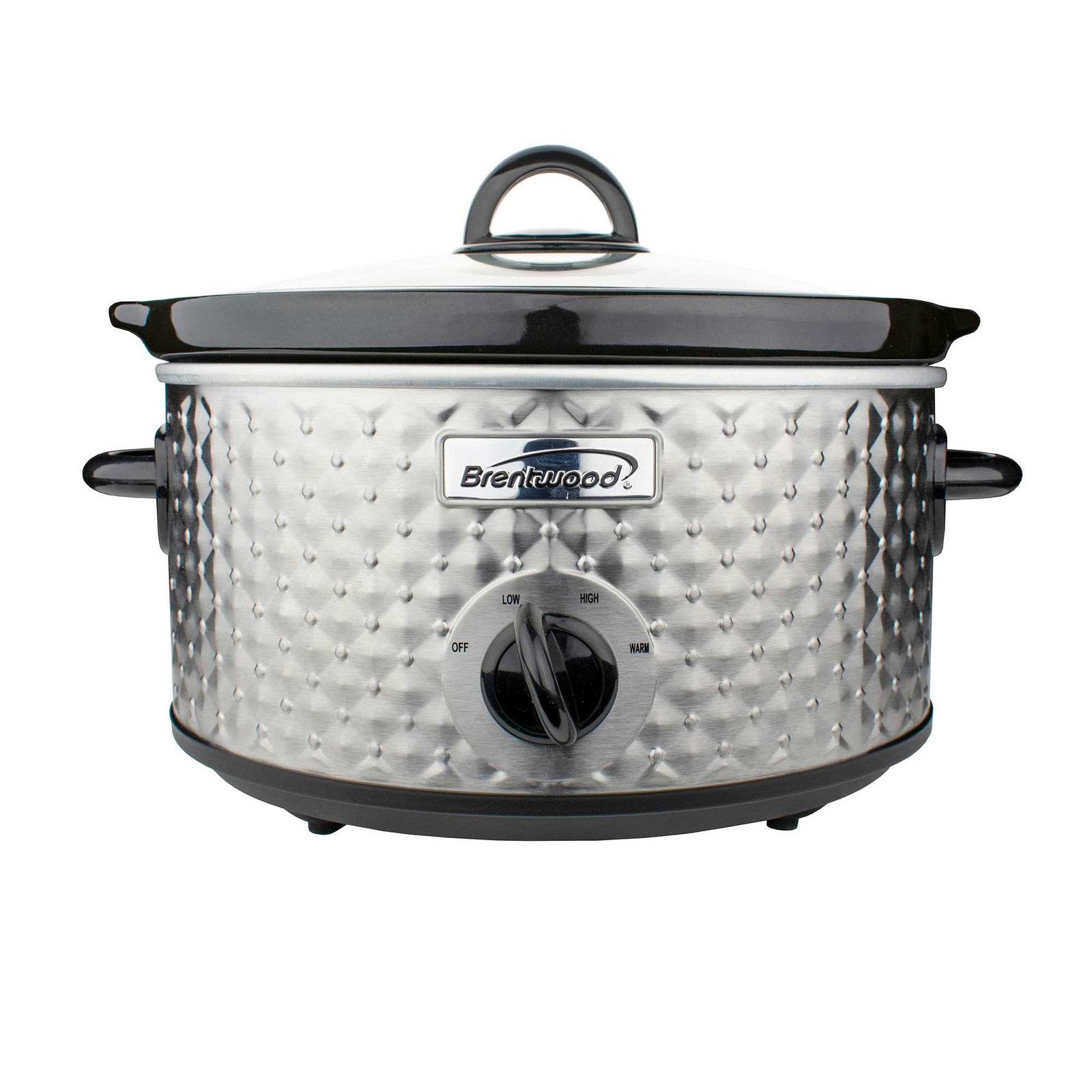 Brentwood SC-136S 3.5-Quart Diamond Pattern Slow Cooker, Stainless Steel