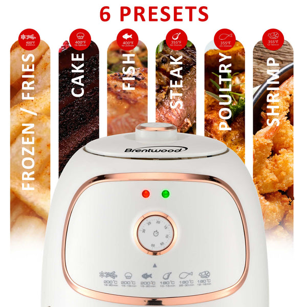 Brentwood AF202W 2Quart Small Electric Air Fryer, Timer & Temp. Cont Brentwood Appliances