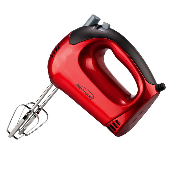 Brentwood HM-46 Lightweight 5-Speed Electric Hand Mixer, Red ...