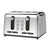 Brentwood Select TS-446S Extra Wide Slot 4-Slice Toaster, Stainless Steel