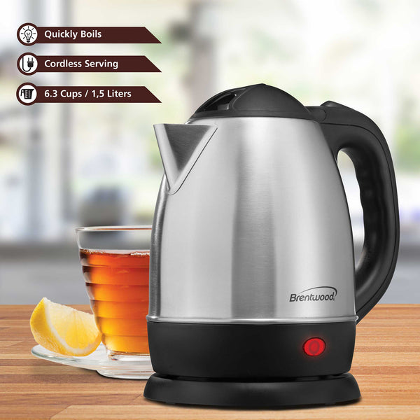 Brentwood Kt-1795 1.5-Liter Stainless Steel Electric Cordless Tea Kettle  (Red) Consumer electronics