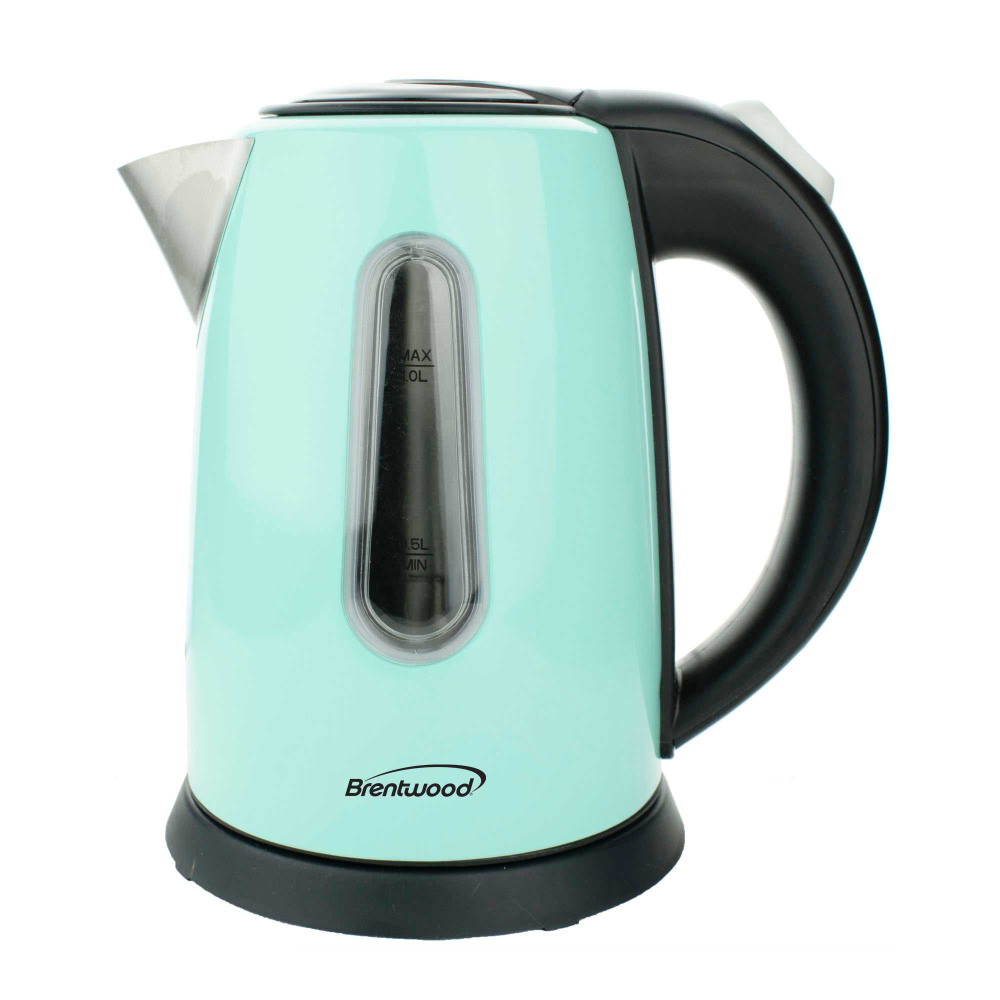 Brentwood KT-1710BL 1-Liter Stainless Steel Cordless Electric Kettle, Blue