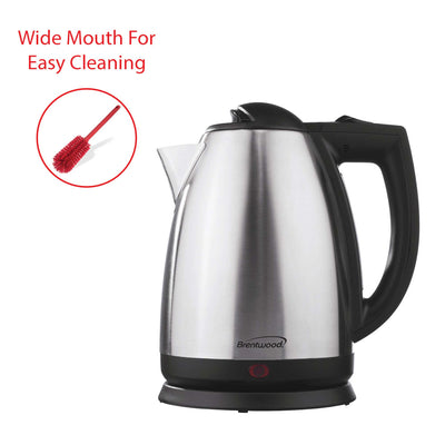 Brentwood KT-1800 2L Stainless Steel Cordless Electric Kettle