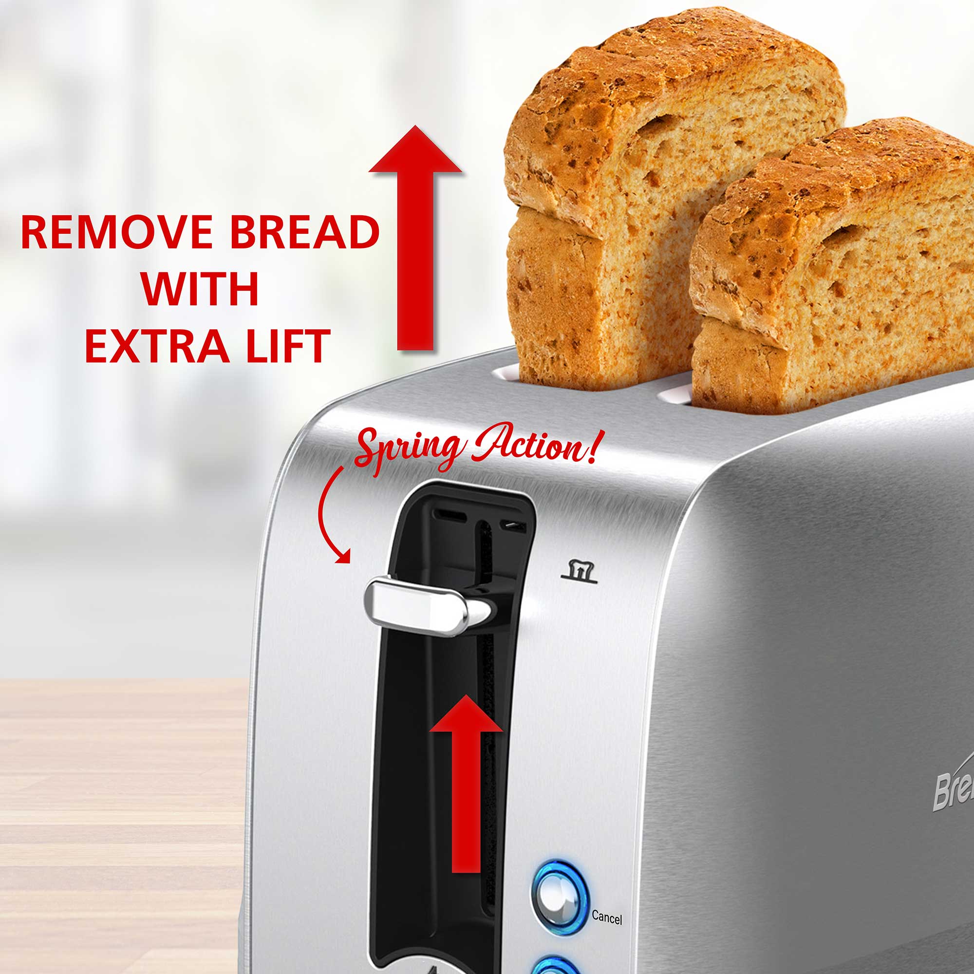 Brentwood Select TS-227S Extra Wide Slot 2-Slice Toaster, Stainless Steel