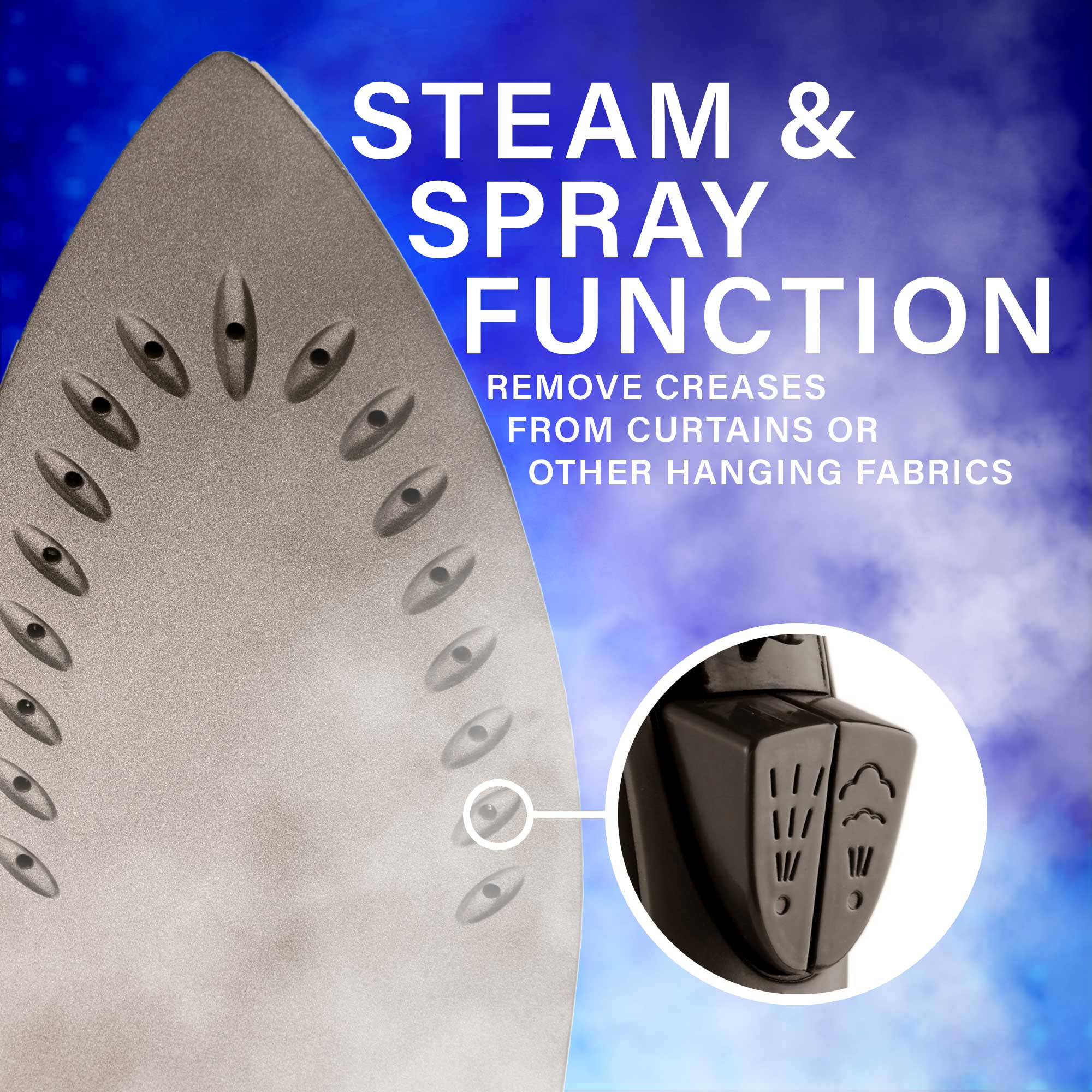 Brentwood MPI-59R Non-Stick Steam Iron with Retractable Cord, Red