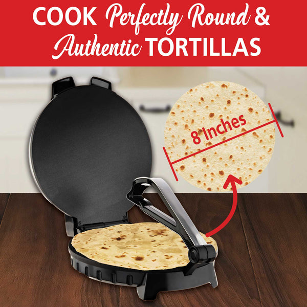 Brentwood TS-127 Stainless Steel Non-Stick Electric Tortilla Maker, 8 ...