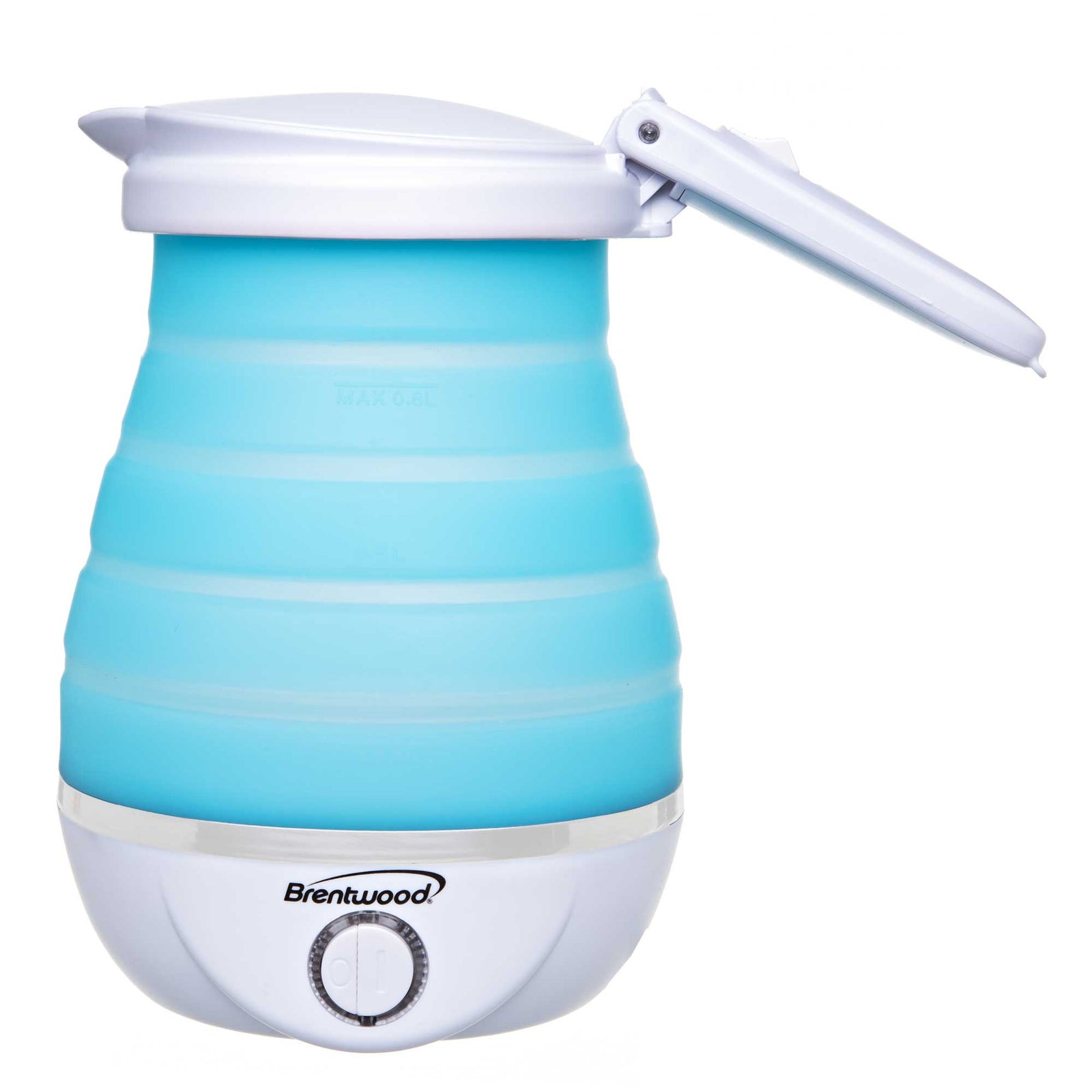 Brentwood KT-1508BL Dual Voltage 120/220v 0.8L Collapsible Travel Kettle, Blue
