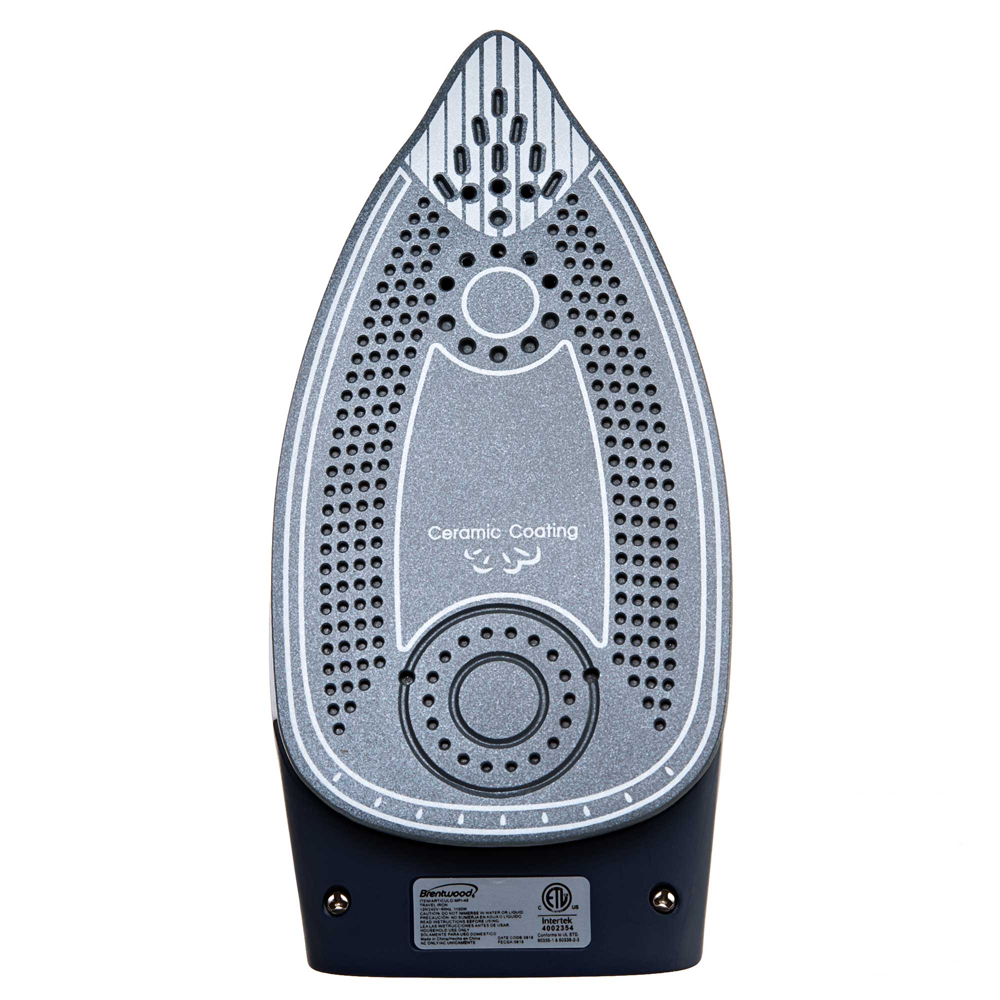 Brentwood MPI-45 1100-Watt Dual Voltage Non-Stick Travel Iron with Steam, Blue