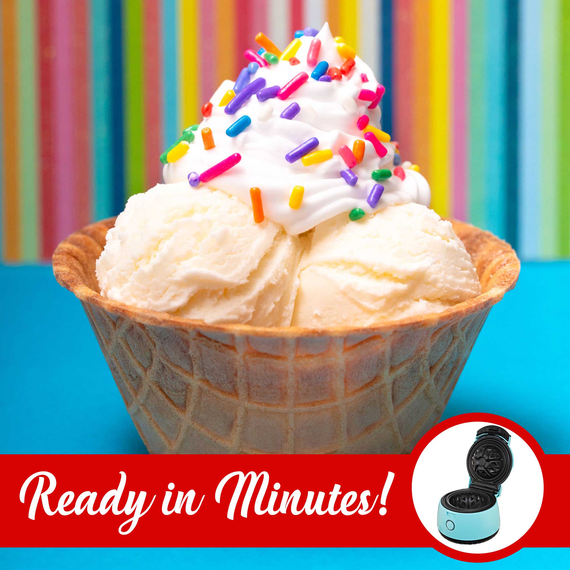 Brentwood TS-1401BL 750w Waffle Bowl Maker, Blue